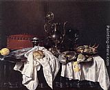 Willem Claesz Heda Still-Life with Pie, Silver Ewer and Crab painting